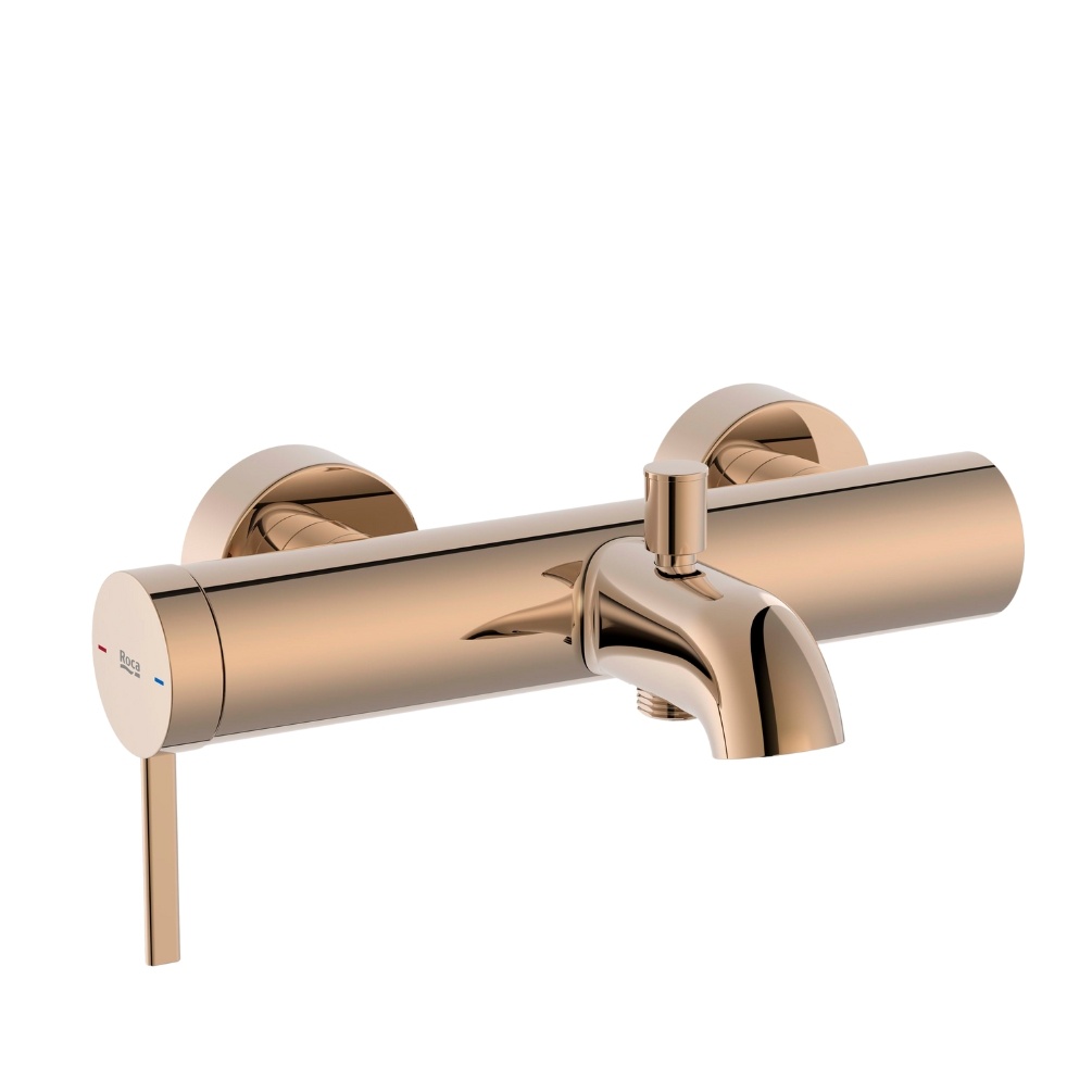 Cut out image of the Roca Ona Rose Gold Wall Mounted Bath Shower Mixer